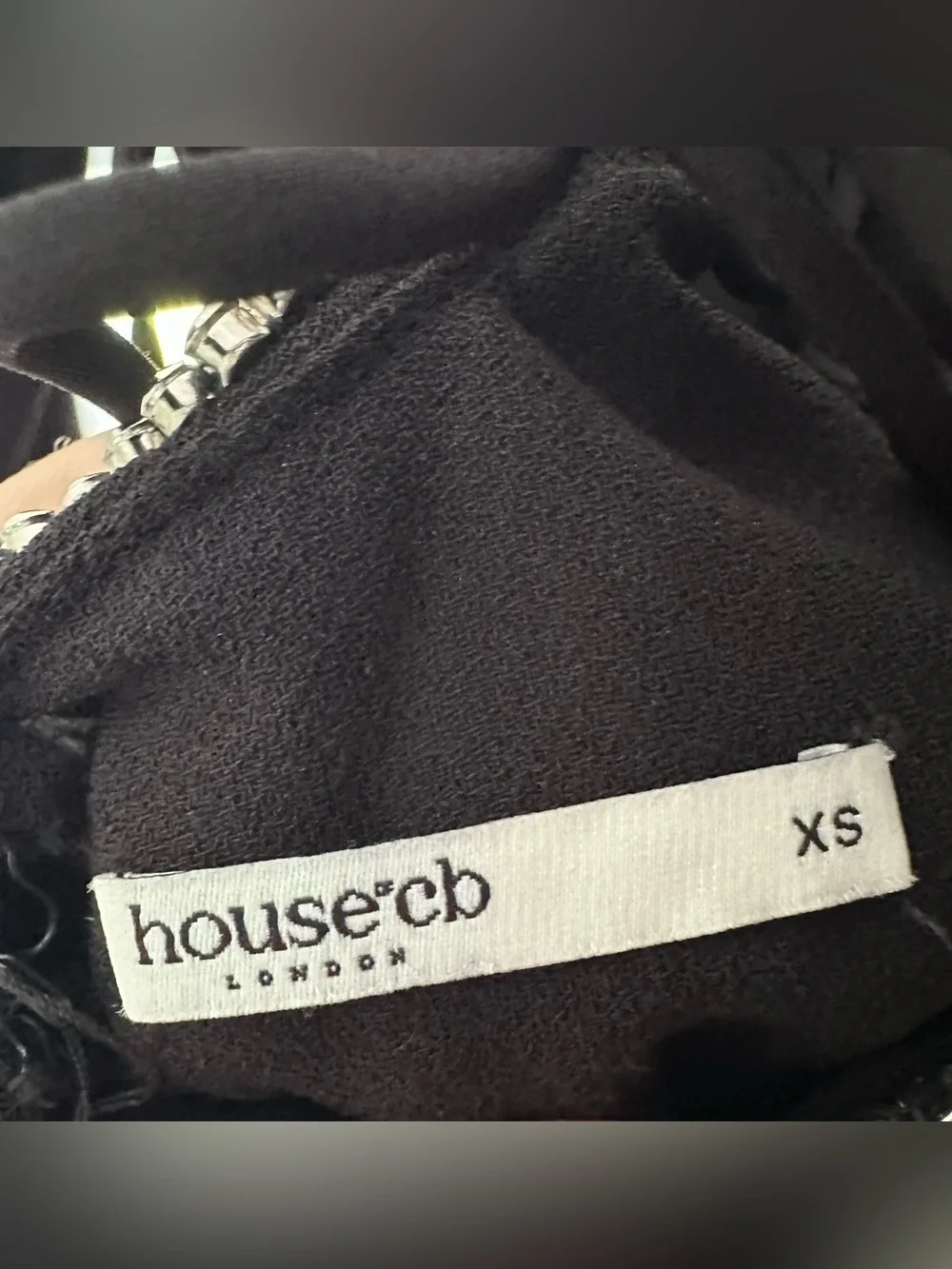House of CB “Rosa” Dress  Black Crystal Embellished Maxi